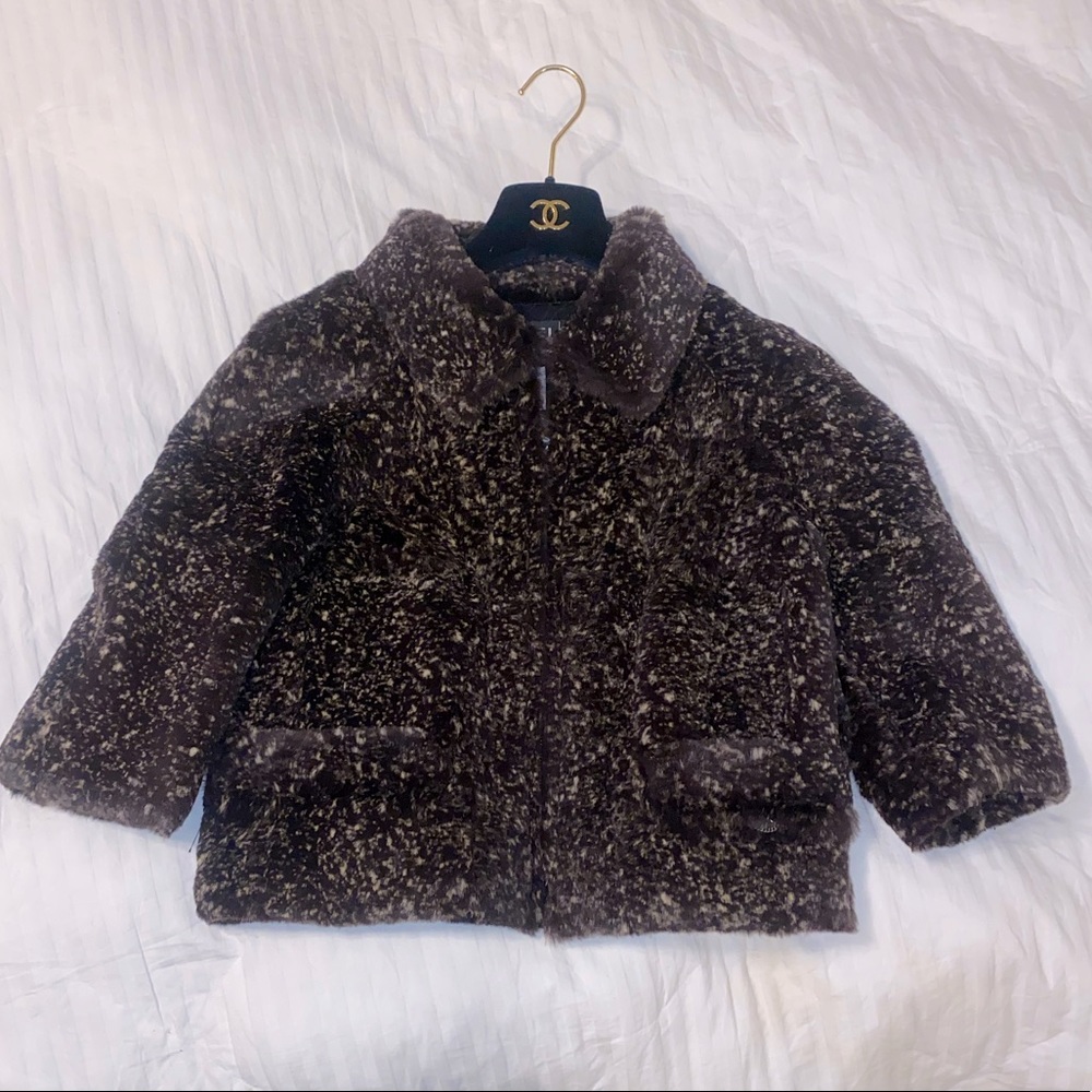 CHANEL 100% Rabbit Fur vintage Cropped Jacket